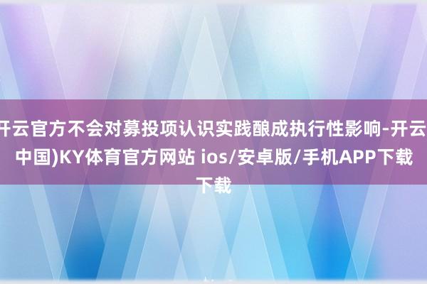 开云官方不会对募投项认识实践酿成执行性影响-开云(中国)KY体育官方网站 ios/安卓版/手机APP下载